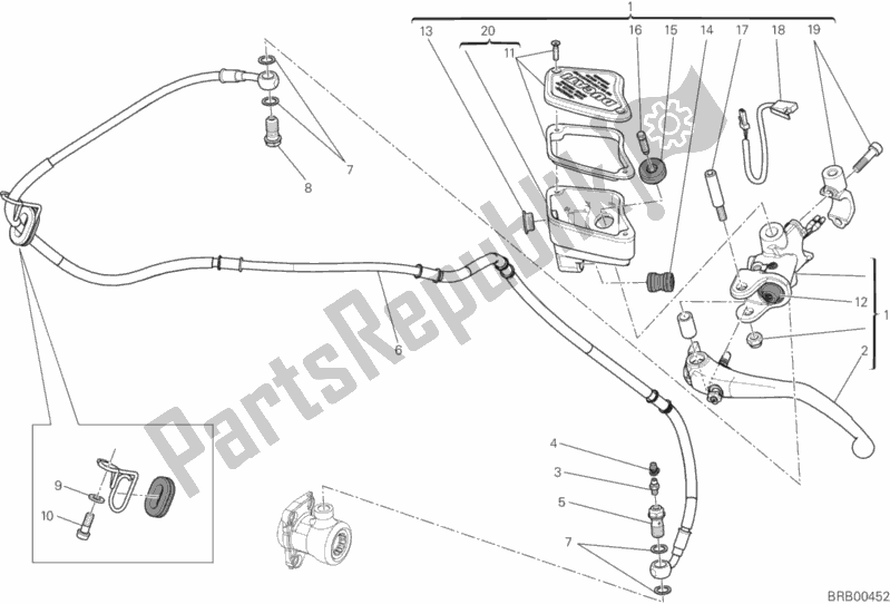 Todas as partes de Cilindro Mestre Da Embreagem do Ducati Diavel Diesel 1200 2017